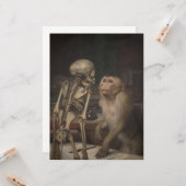 Monkey Before a Skeleton (von Gabriel von Max) Karte (Vorderseite/Rückseite Beispiel)