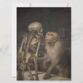 Monkey Before a Skeleton (von Gabriel von Max) Karte (Vorderseite)