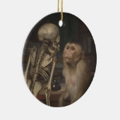 Monkey Before a Skeleton (von Gabriel von Max) Keramik Ornament (Rechts)