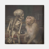 Monkey Before a Skeleton (von Gabriel von Max) Magnet (Vorne)