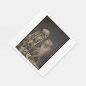 Monkey Before a Skeleton (von Gabriel von Max) Serviette (Ecke)