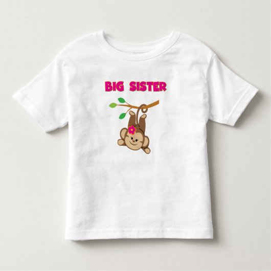 Monkey Big Sister Kleinkind T-shirt (Vorderseite)