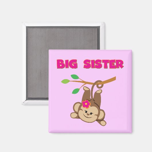 Monkey Big Sister Magnet (Vorderseite/Rückseite)