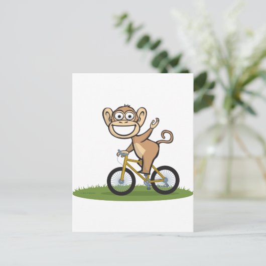 Monkey Biker Postkarte (Stehend Vorderseite)