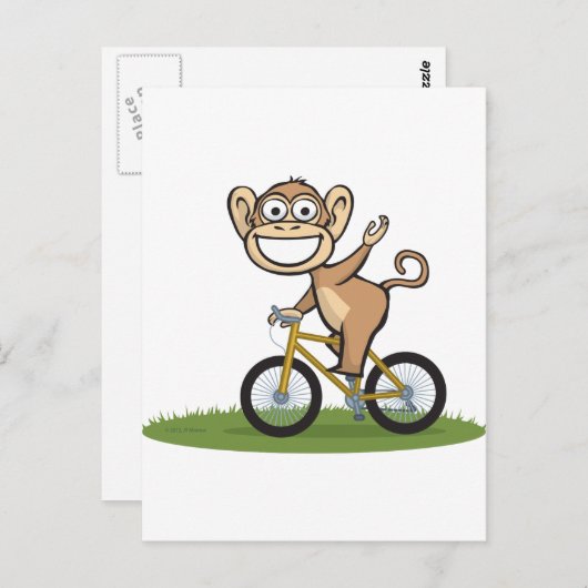 Monkey Biker Postkarte (Vorne/Hinten)