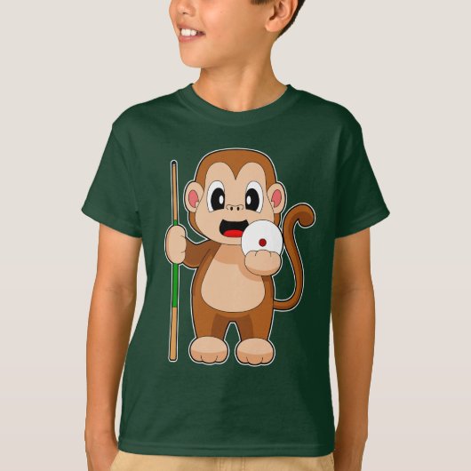 Monkey Billiard Queue T-Shirt (Vorderseite)