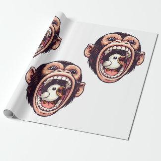 Monkey Bird Geschenkpapier