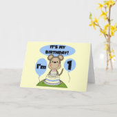 Monkey Birthday Boy 1. Karte (Gelbe Blume)