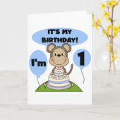 Monkey Birthday Boy 1. Karte (Gelbe Blume)