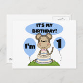 Monkey Birthday Boy 1. Postkarte (Vorne/Hinten)