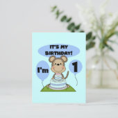 Monkey Birthday Boy 1. Postkarte (Stehend Vorderseite)