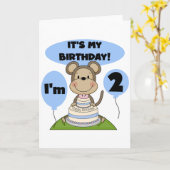 Monkey Birthday Boy 2. Shirts und Geschenke Karte (Gelbe Blume)