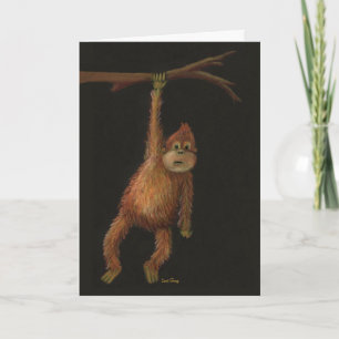 Monkey Birthday Card Karte