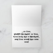 Monkey Birthday Card Karte (Innenseite)