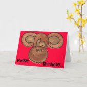 Monkey Birthday Card Karte (Gelbe Blume)