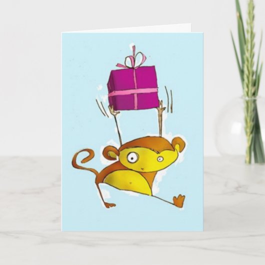 Monkey Birthday Card Karte (Vorderseite)