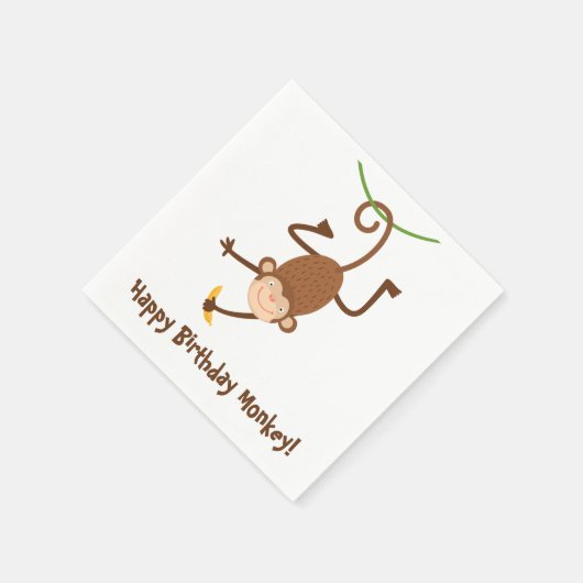 Monkey Birthday Napkins Serviette (Ecke)