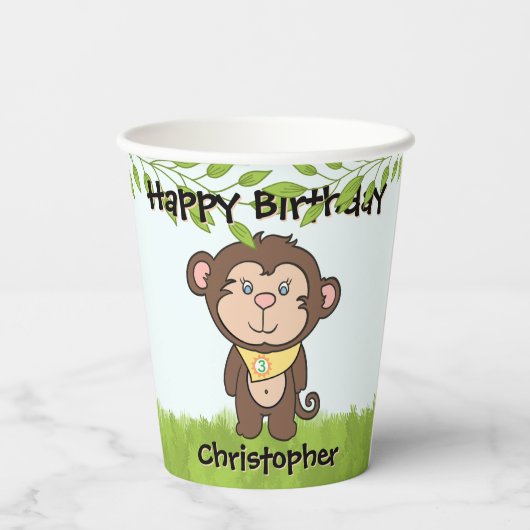 Monkey Birthday Pappbecher (Rückseite)