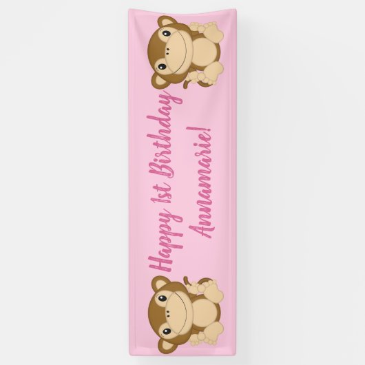 Monkey Birthday Party Banner (Vertikal)