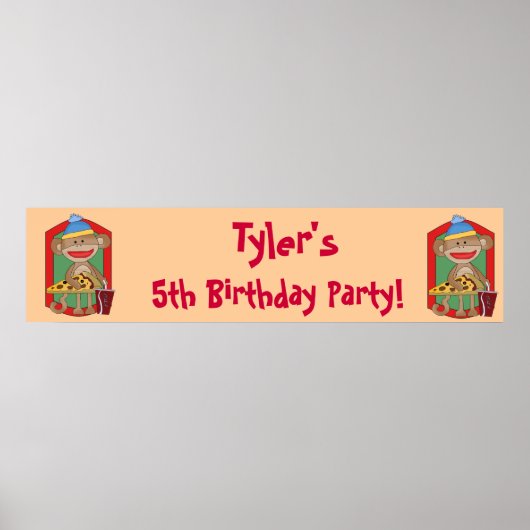Monkey Birthday Party Banner Poster (Vorne)