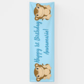 Monkey Birthday Party Blue Banner (Vertikal)