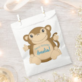 Monkey Birthday Party Blue Geschenktütchen (Ausgeschnitten)