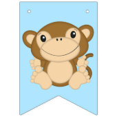 Monkey Birthday Party Blue Wimpelkette (Erste Fahne)