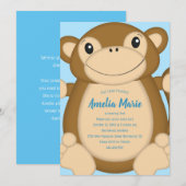 Monkey Birthday Party Einladung (Vorne/Hinten)