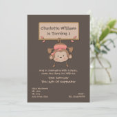 Monkey Birthday Party Einladung (Stehend Vorderseite)