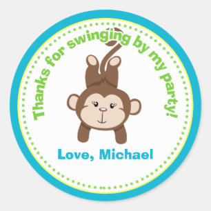 Monkey Birthday Party Gefallen Stickers