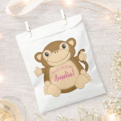 Monkey Birthday Party Pink Geschenktütchen (Ausgeschnitten)