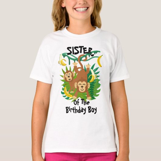 Monkey Birthday Shirt Sister Monkey Birthday (Vorderseite)