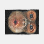 Monkey Blowing Stomach Face  Fleecedecke (Vorderseite (Horizontal))