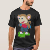 Monkey Bodybuilding Dumbell T-Shirt (Vorderseite)