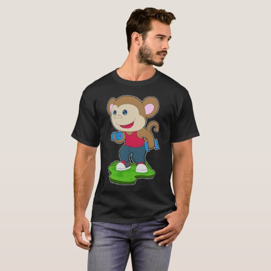 Monkey Bodybuilding Dumbell T-Shirt (Vorne ganz)