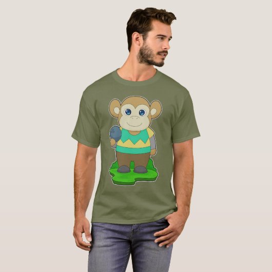 Monkey Bowling Bowling T-Shirt (Vorne ganz)