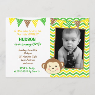 Monkey Boy Geburtstag Einladungen