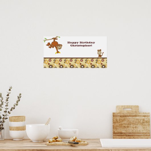 Monkey Boy Party Banner Poster (Küche)