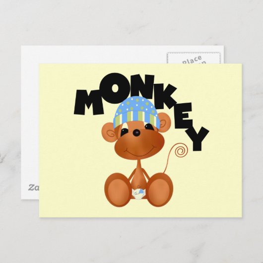 MONKEY Boy Tshirts und Geschenke Postkarte (Vorne/Hinten)