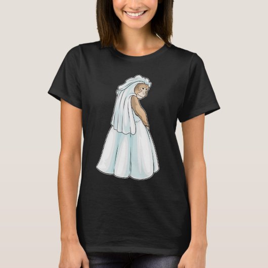 Monkey Bride Veil Wedding T-Shirt (Vorderseite)
