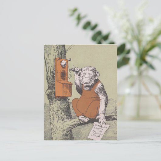 "Monkey Business Call" Postkarte (Stehend Vorderseite)