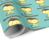 Monkey Business Funny Cartoon Affendesign Geschenkpapier (Rolleneckpunkt)