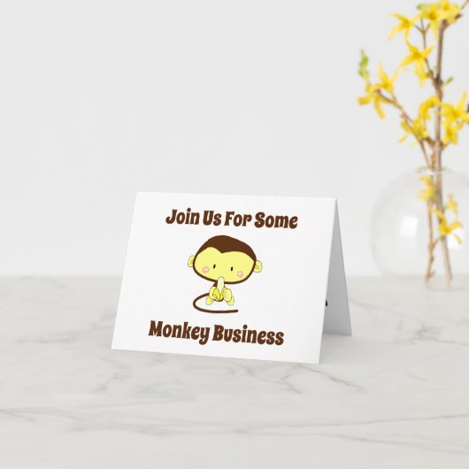 Monkey Business Funny Cartoon Affendesign Karte (Gelbe Blume)