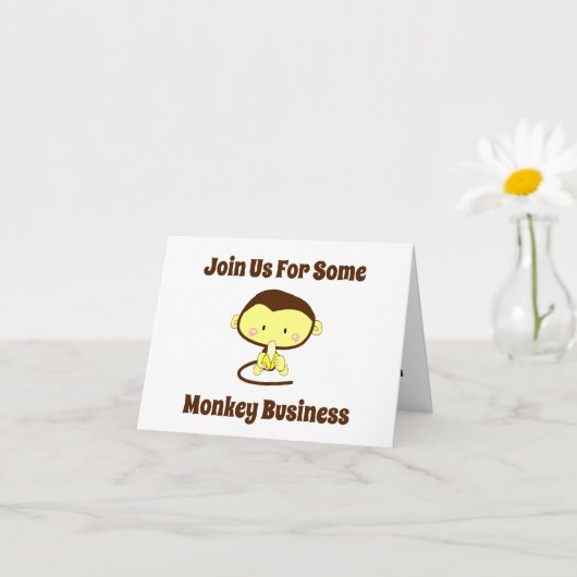 Monkey Business Funny Cartoon Affendesign Karte (Kleines Gewächs)