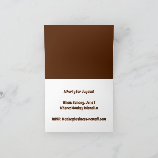 Monkey Business Funny Cartoon Affendesign Karte (Innenseite)