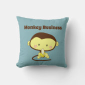 Monkey Business Funny Cartoon Affendesign Kissen (Vorderseite)