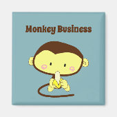 Monkey Business Funny Cartoon Affendesign Magnet (Vorne)