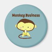 Monkey Business Funny Cartoon Affendesign Magnet (Vorne)