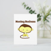 Monkey Business Funny Cartoon Affendesign Postkarte (Stehend Vorderseite)