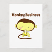 Monkey Business Funny Cartoon Affendesign Postkarte (Vorderseite)